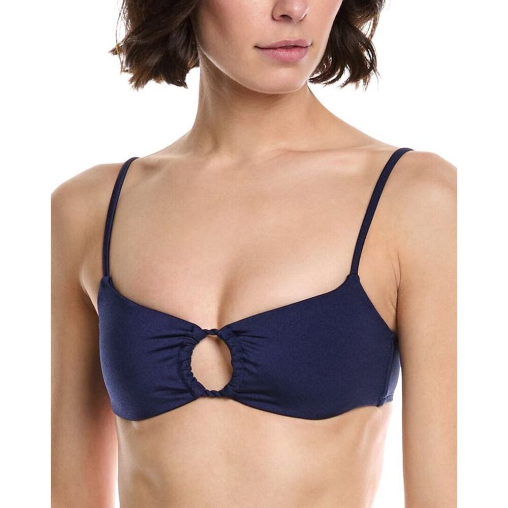 Monte And Lou Womens  Rope Crop Bralette Bikini Top, Blue